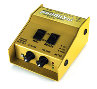 MIXER - 2 CHANNEL, MIC INPUT W/ I/O SWITCH, 3.5MM INPUT W/ I/O SWITCH, TRIM CONTROLS, BALANCED XLRM